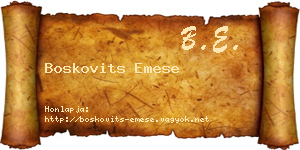 Boskovits Emese névjegykártya